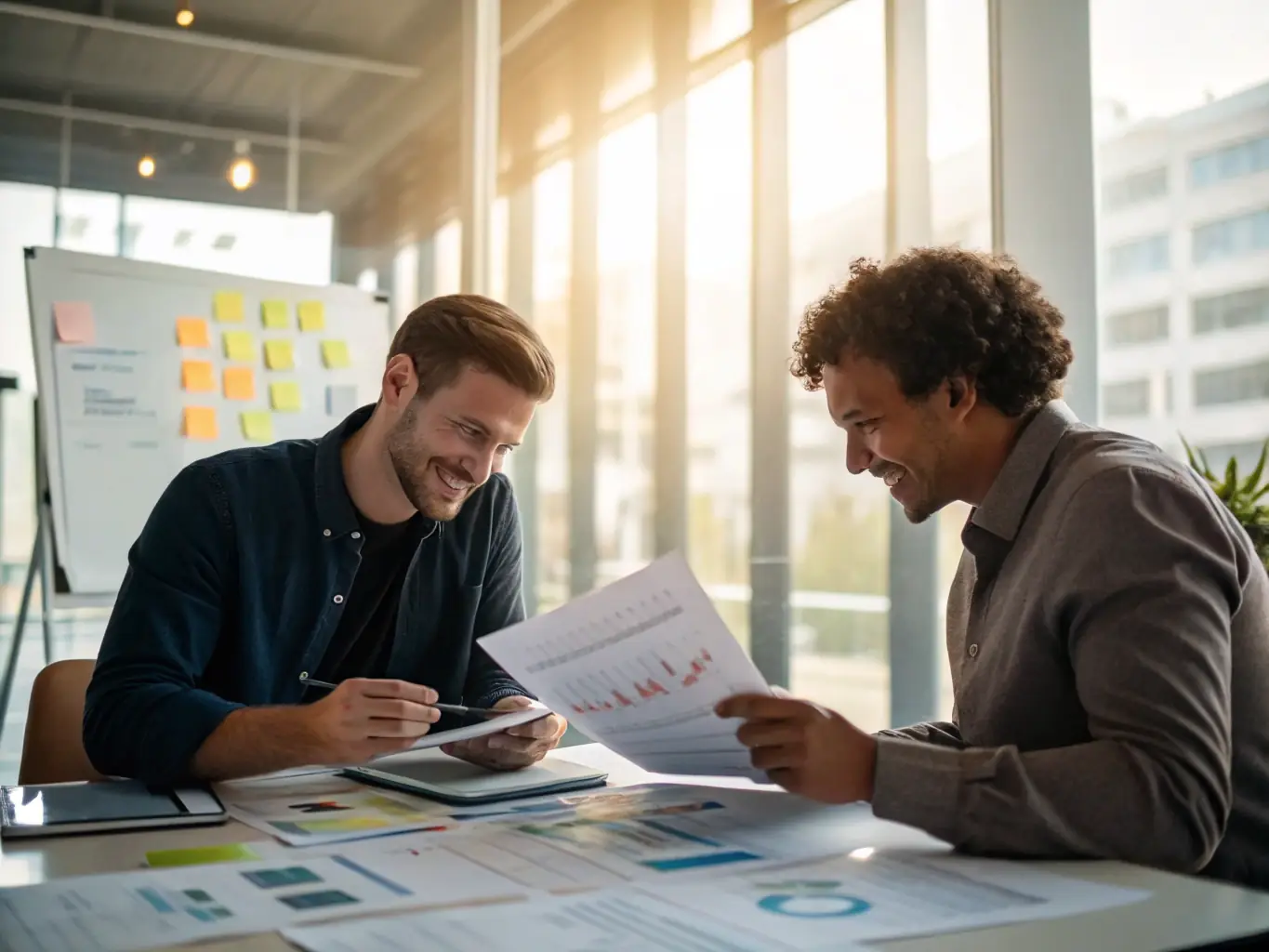 An image of a coach guiding a client through a strategic planning session with Indian entrepreneurs in a modern office setting, emphasizing collaboration and growth.