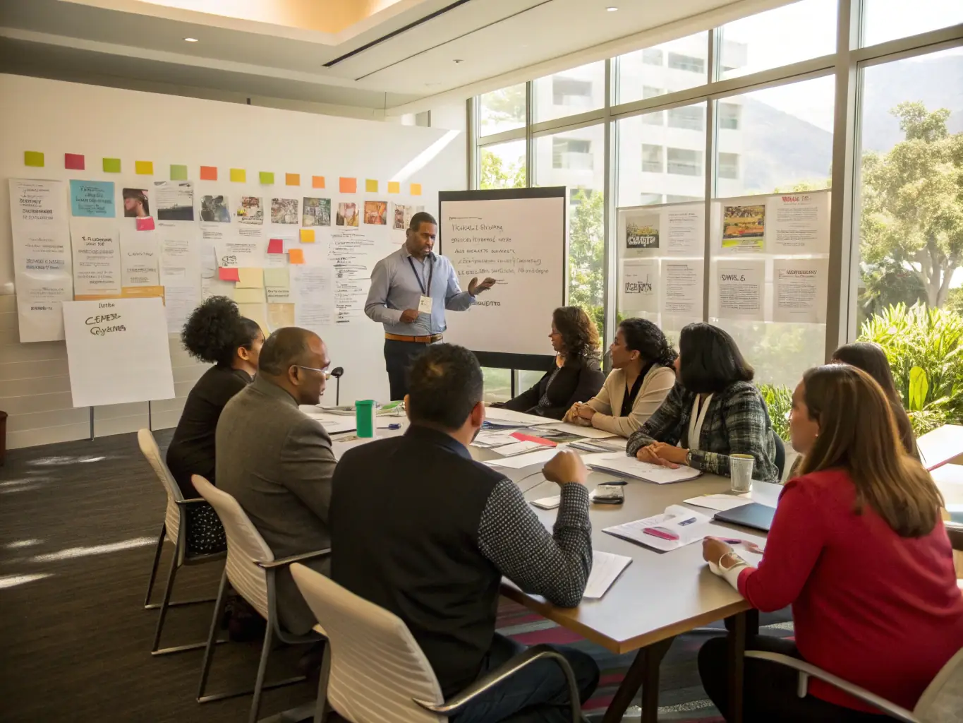 A diverse group of Indian business professionals participating in an interactive mindset development workshop, fostering resilience and a positive outlook.